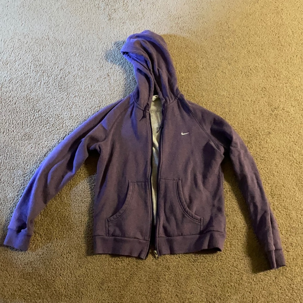 Purple Nike hooded - zip up hoodie